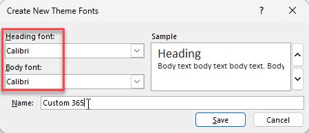 Setting all 365 Apps to a specific font .